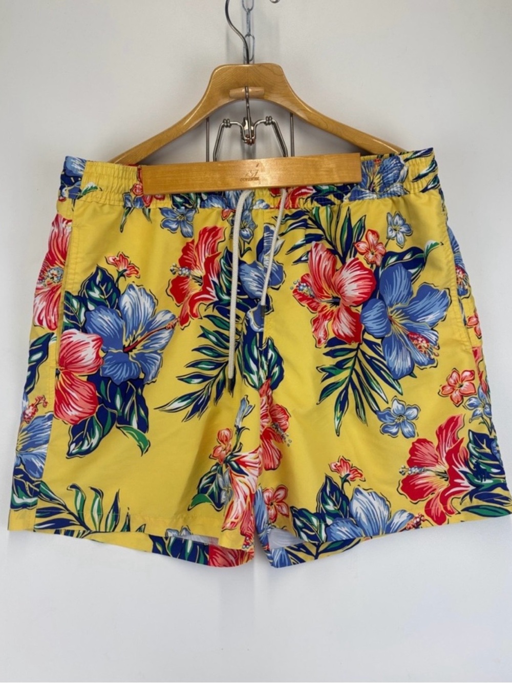 POLO Ralph Lauren Men's Hawaiian Tropical Swim Trunks Yellow Size XL